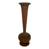 Old trumpet-shaped wooden vase