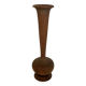 Old trumpet-shaped wooden vase
