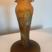 Homelamp "champignon" Polychrome glass, lake-themed decoration, dragonfly