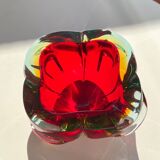 Grand cendrier / ashtray en verre de Murano Sommerso