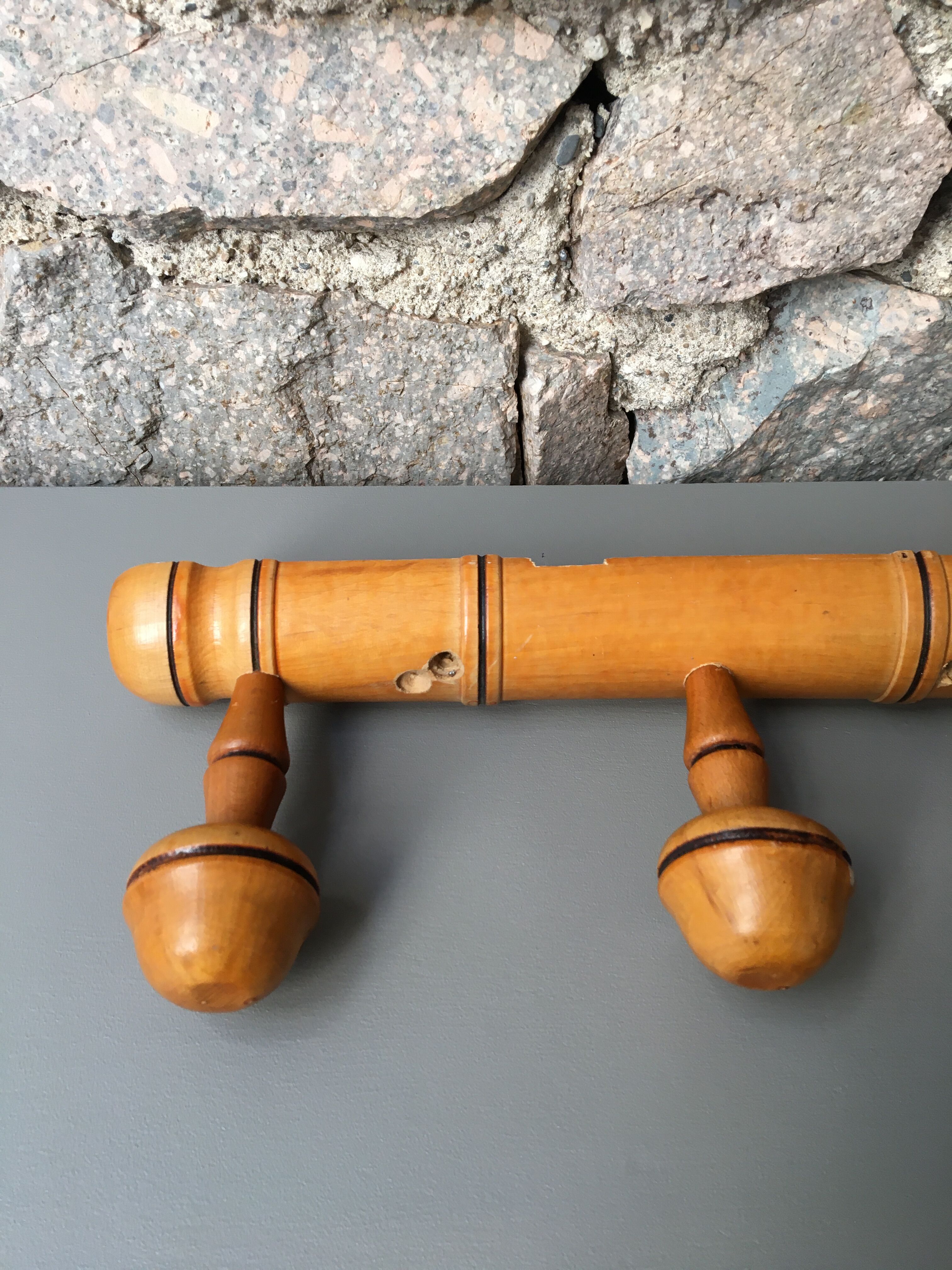 bamboo style wooden hook 5 supports