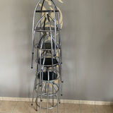 Six industrial bar stools