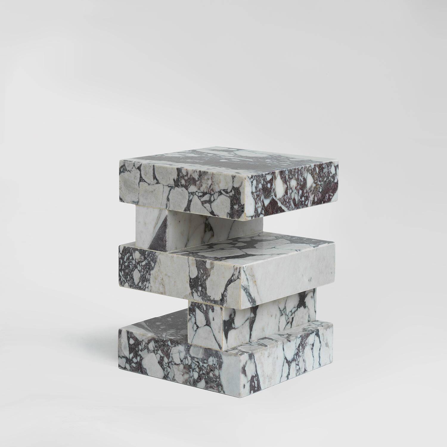 Calacatta side table "S Y N C", limited edition