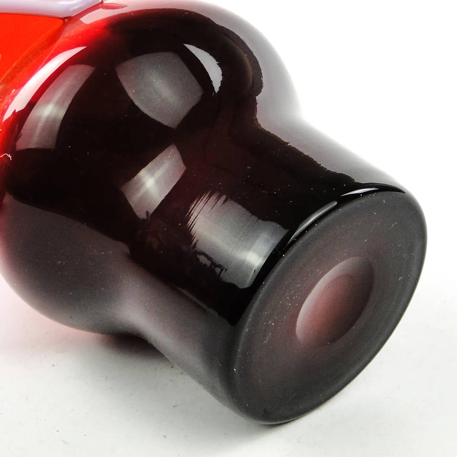 Donkey vase, red glass, designed by C. Zuber, Poland, 1970s