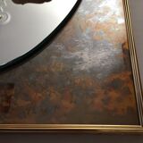 Oval mirror in frame metal rectangular 70x45cm