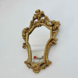 Baroque style mirror in gilded resin 60s 70s