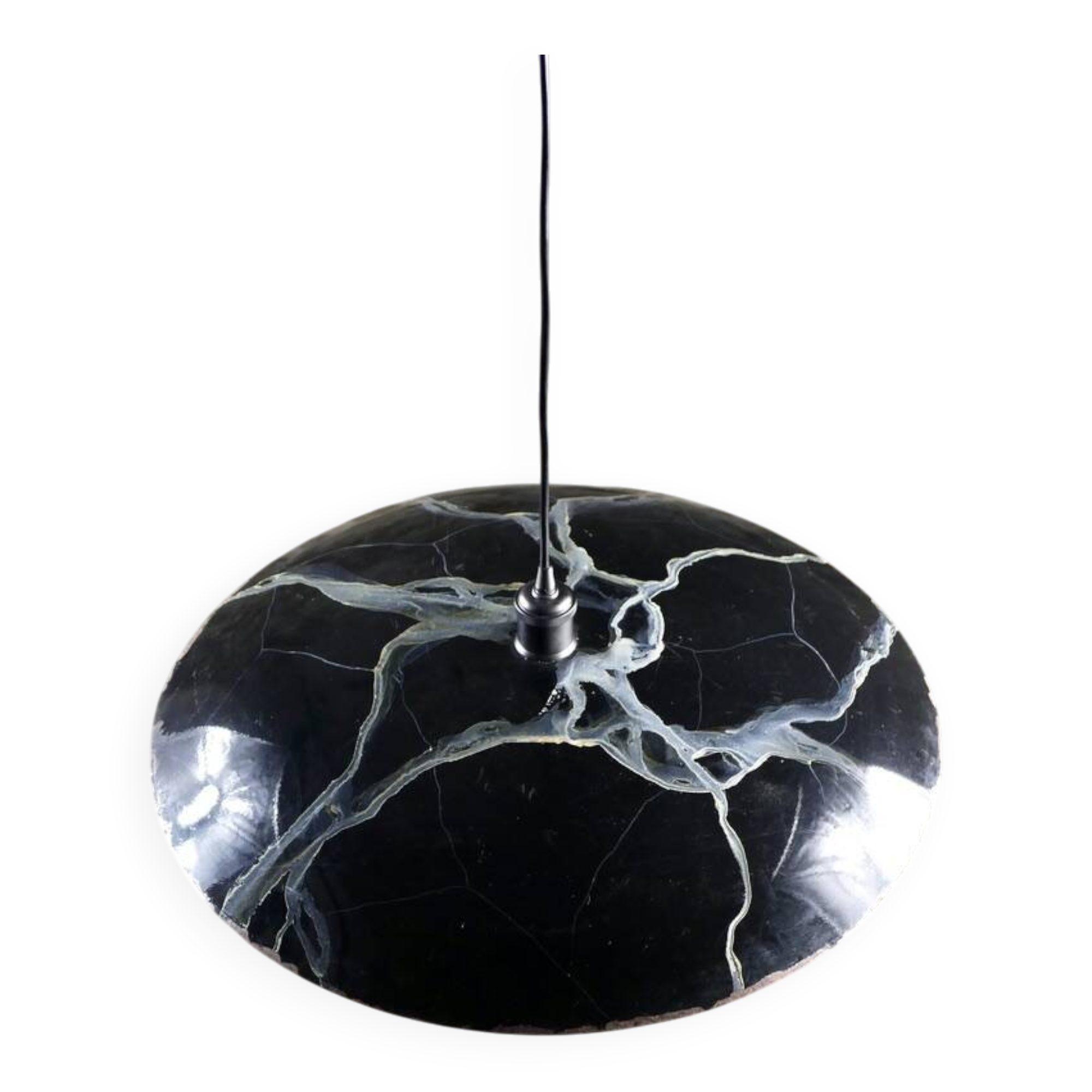 Hand-painted metal galaxy pendant light, 1980s