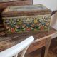 Large old mosaic metal box