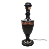 Lampe balustre en céramique noire et dorée Robert Deschuytener, années 70