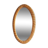 Rattan oval mirror 26x40cm