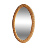 Rattan oval mirror 26x40cm