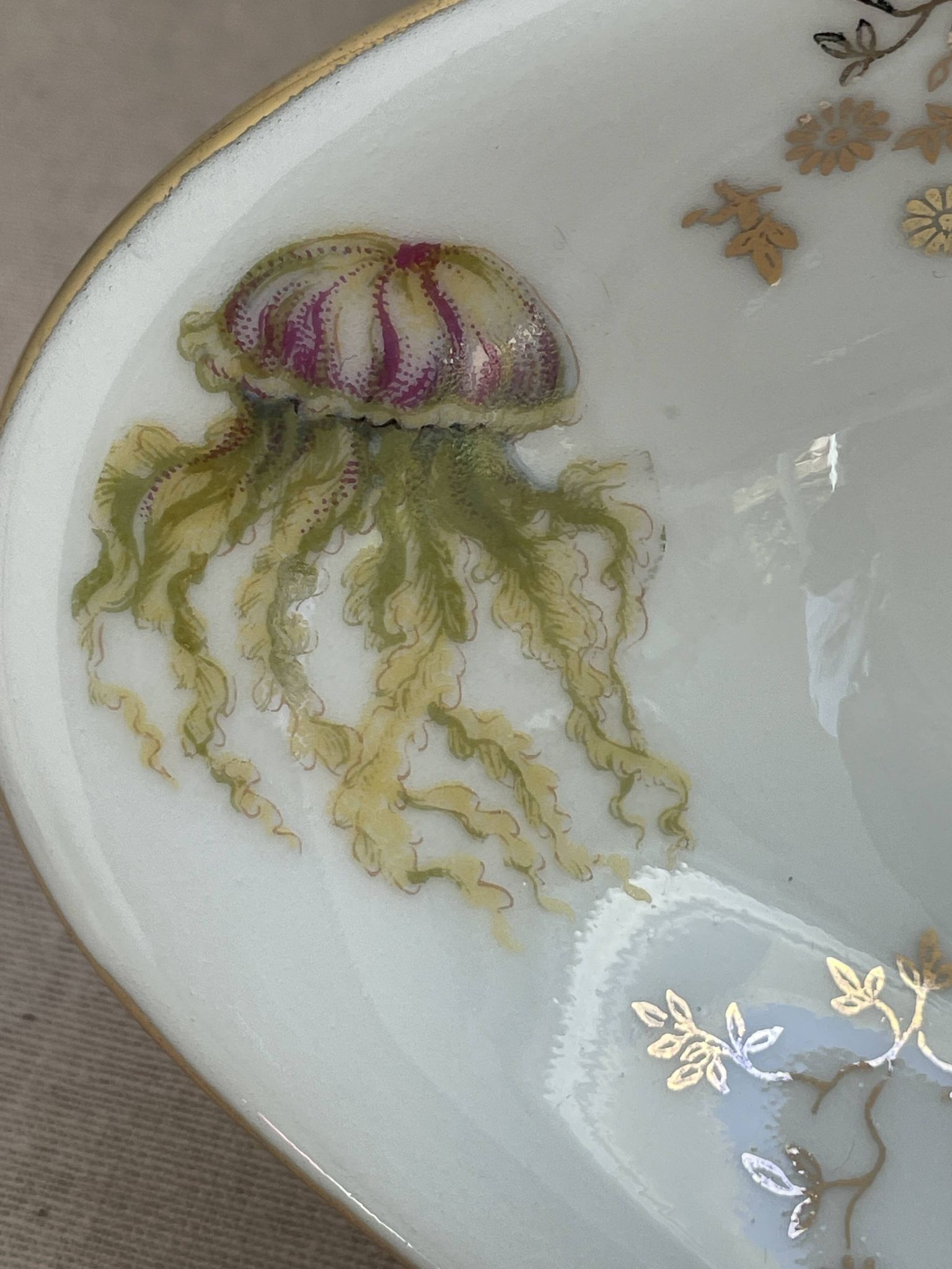 Pair of vintage marine-themed dishes in Berry porcelain.