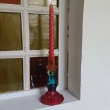 Multicoloured glass candlestick