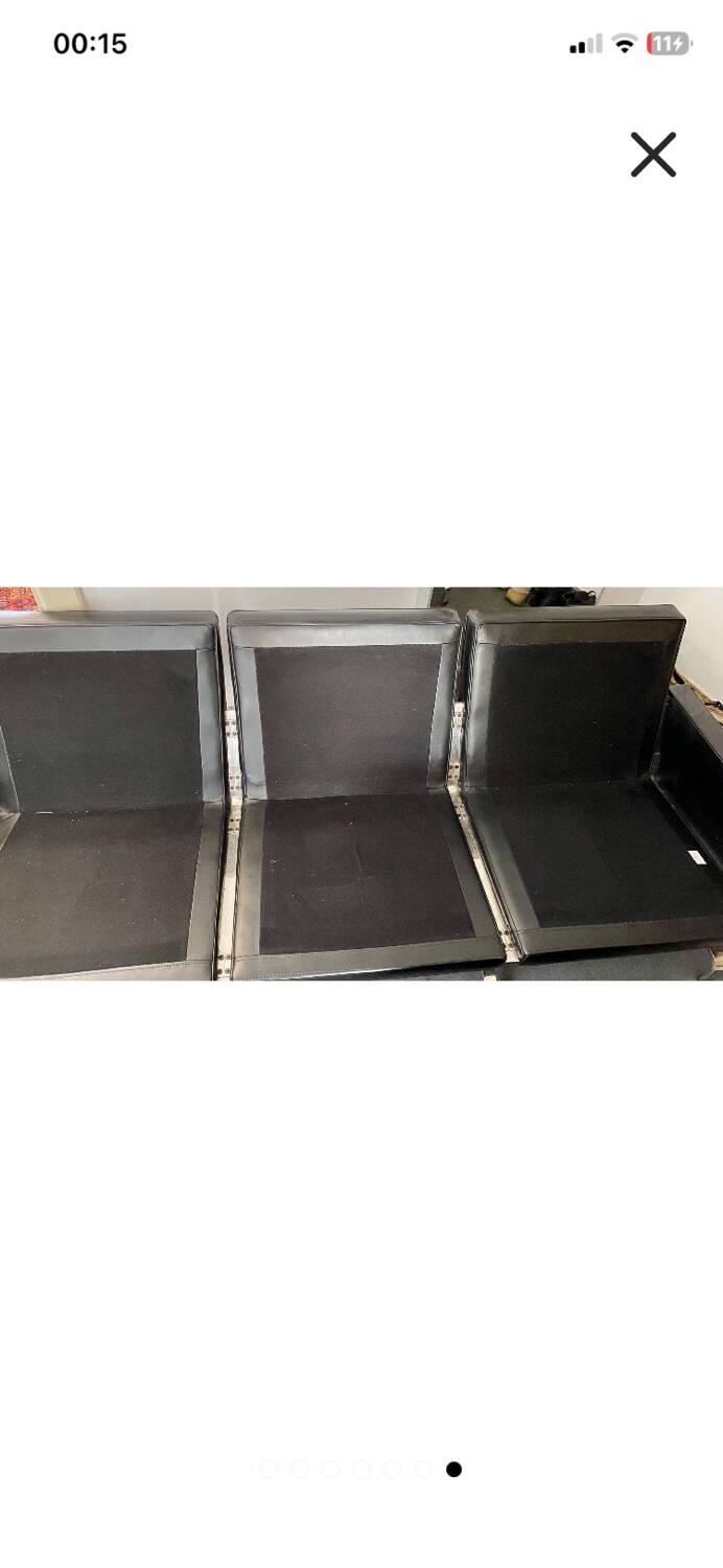 Canapé 3 places en cuir noir PK31-3