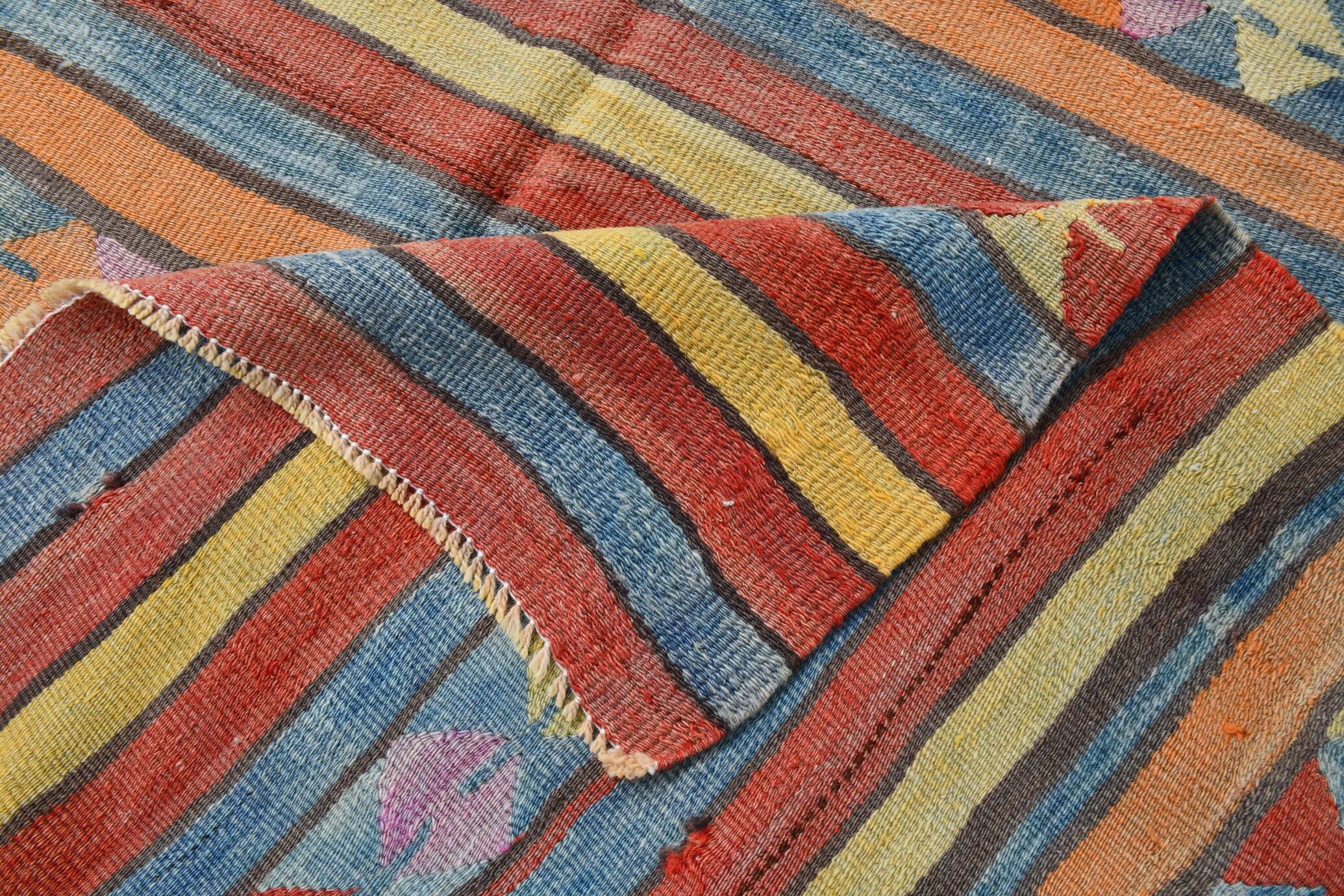 4x7 Handmade Wool Turkish Vintage Kilim Rug, 136x201Cm SK 32979