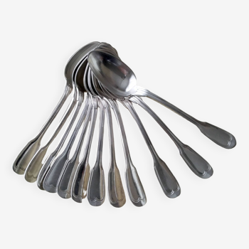 12 Coffee spoons in silver metal Net model