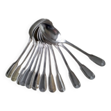 12 Coffee spoons in silver metal Net model