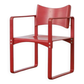 "271F" red armchair by Verner Panton / August Sommer / Thonet