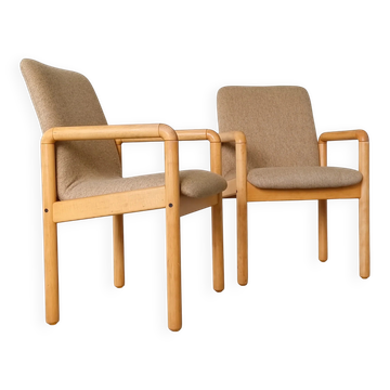Pair of Danish armchairs in beech