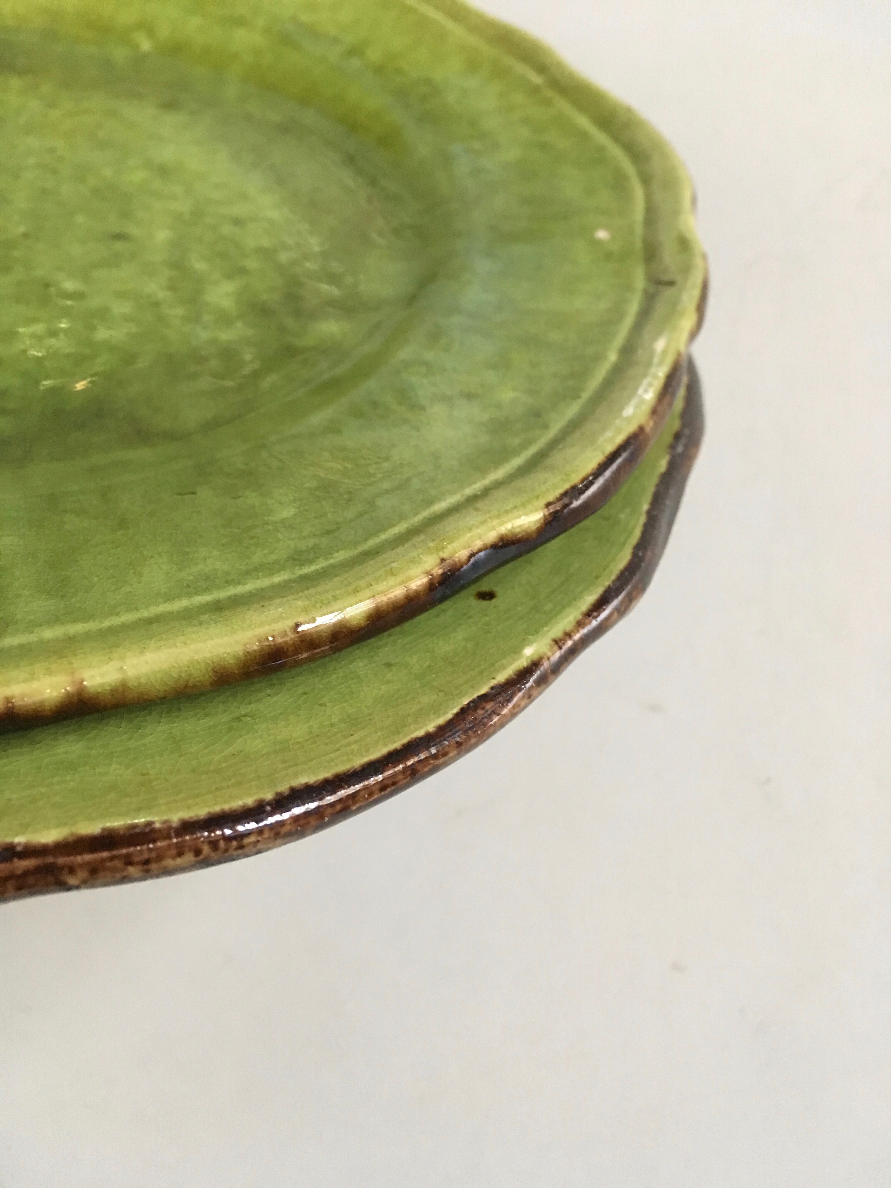 Set  of plates of glazed Earth Biot to gadroons