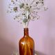 Amber glass bottle vase