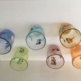 Service of 6 Murano glasses water "goto" "murrisa" in Murano glass unique piece