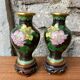 Pair of chinese cloisonné miniature vases 2nd half xxth