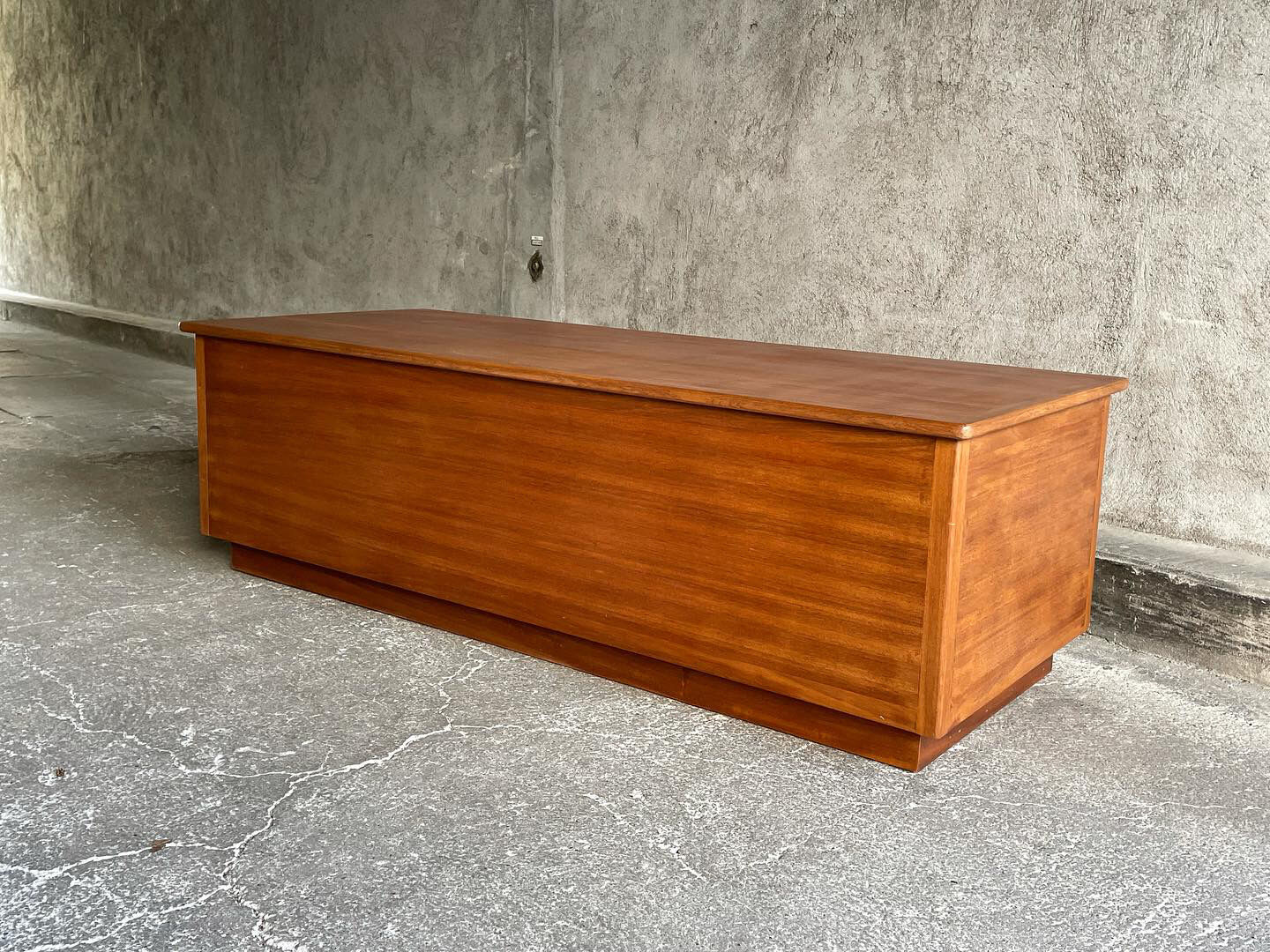 Coffre en bois exotique, 1960s