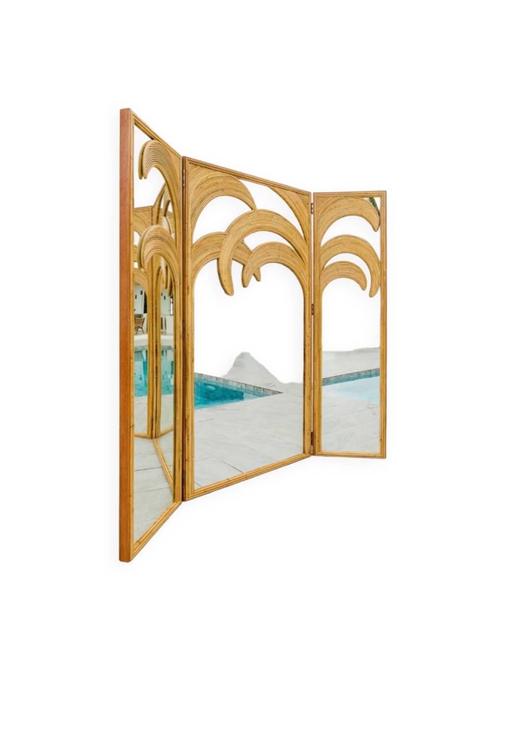 Mirror and rattan screen