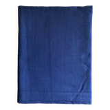 Antique linen and cotton sheet cobalt blue