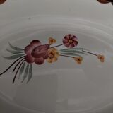 Oval earthenware serving dish HBCM Creil Montereau décor Huguette early twentieth century