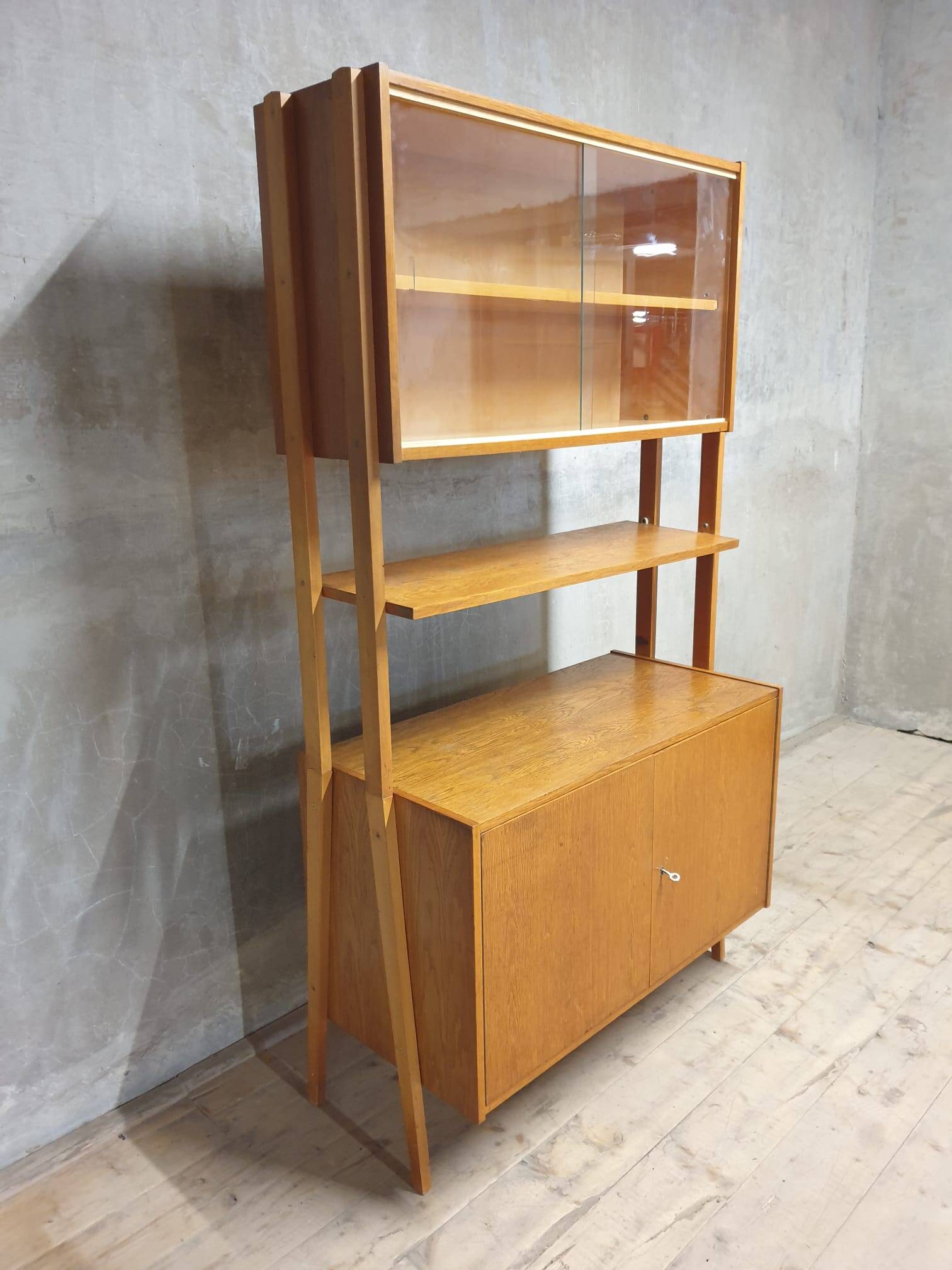 Mid century wall shelf bookcase by František Jirák for Tatra nábytok, 1960´s