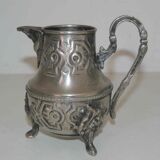 Old teapot "Le Cheval" and milk pot (SBA Fez) in silver metal