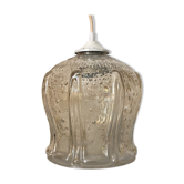 Suspension tulipe en verre vintage