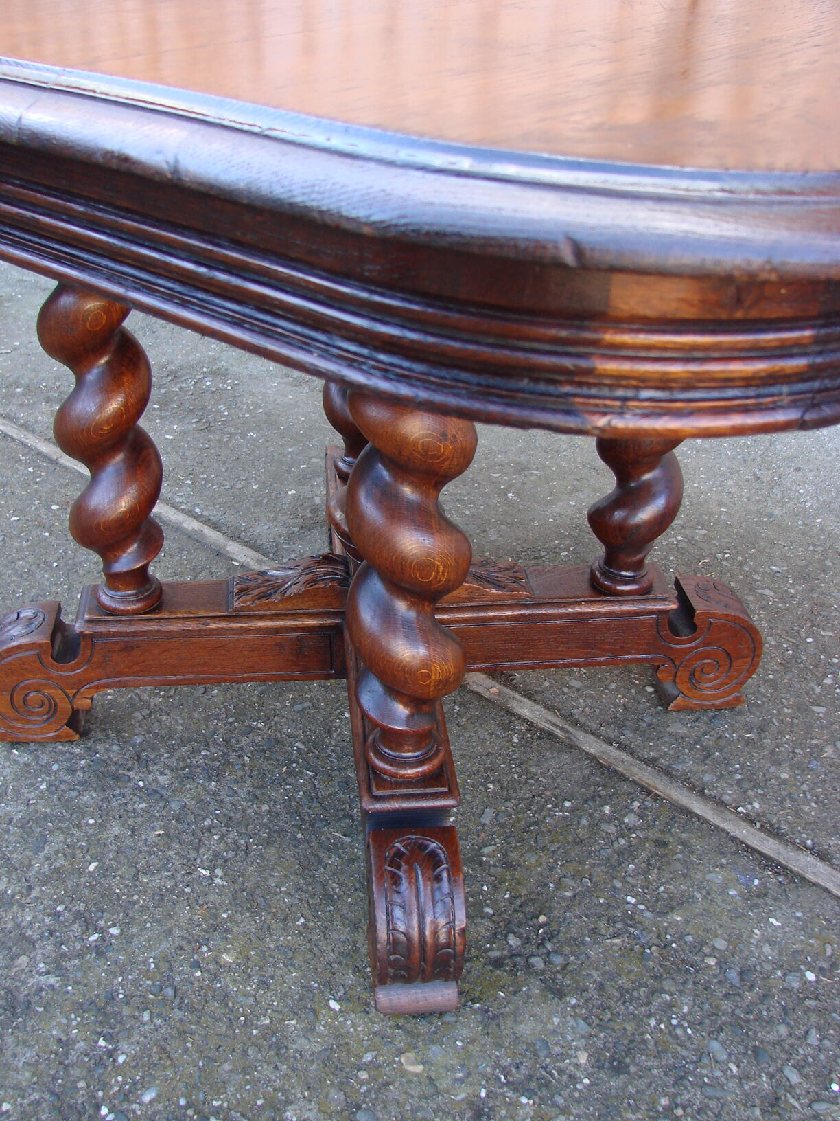 Oak table from 19th century .