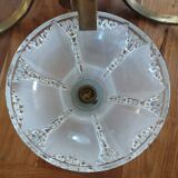 Antique Art Deco brass and glass chandelier