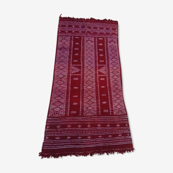 Kilim rouge en laine fait à la main