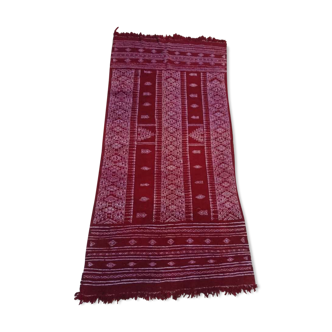 Kilim rouge en laine fait à la main