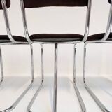 Set metal dining chairs in Gispen style (4), 1970s