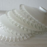Lampshade, pendant light in scalloped opaline glass, 1940s/50s