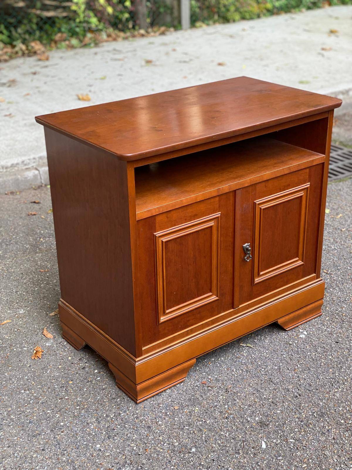 Louis Philippe sideboard in satin cherry wood on casters