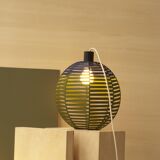 Suspension boule tissée sur structure en métal / D 27cm