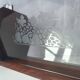 Vintage Art Deco magazine rack wood glass engraved storage furniture
