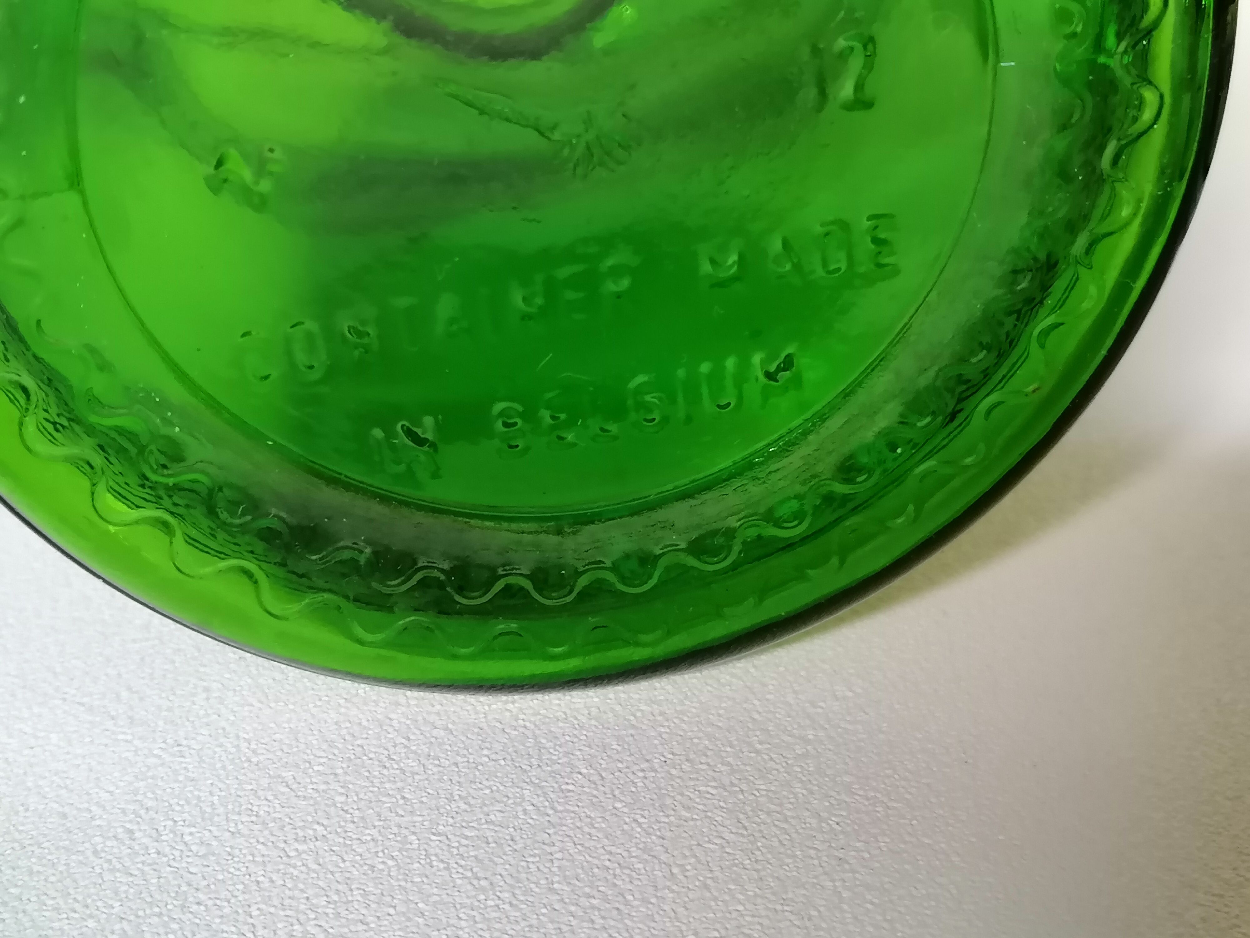 Pair green apothecary jar