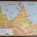 Old vintage school poster 60s nightingale map china