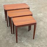 English vintage teak nesting tables Scandinavian 1970