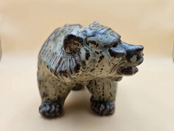 Royal Copenhagen glazed bear by Knud Kyhn 1950s rare