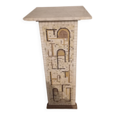 Pedestal column / Vintage stand in mosaic with Antique Labyrinth pattern