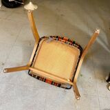 Suite of 6 self velvet striped chairs.