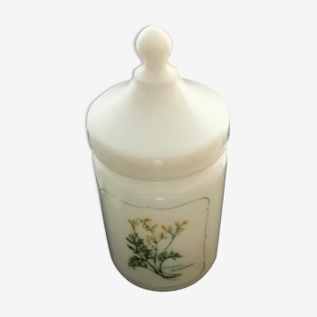 White opaline pharmacy pot